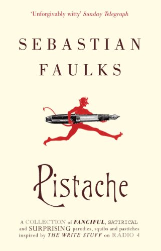 Book cover for "Pistache" by Sebastian Faulks, with red figure and pen.