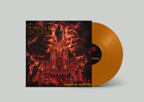 Faust “Crypts Of Eternity” vinyl record with gothic castle cover art.