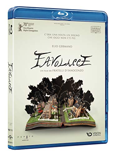 “Favolacce” Blu-ray case with a miniature village on an open book.