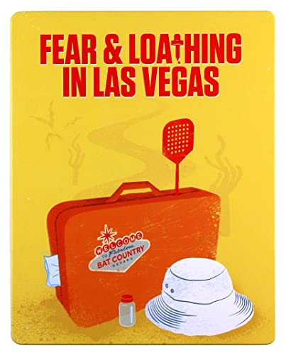Fear and Loathing in Las Vegas" Blu-ray cover with suitcase, hat, and flyswatter.