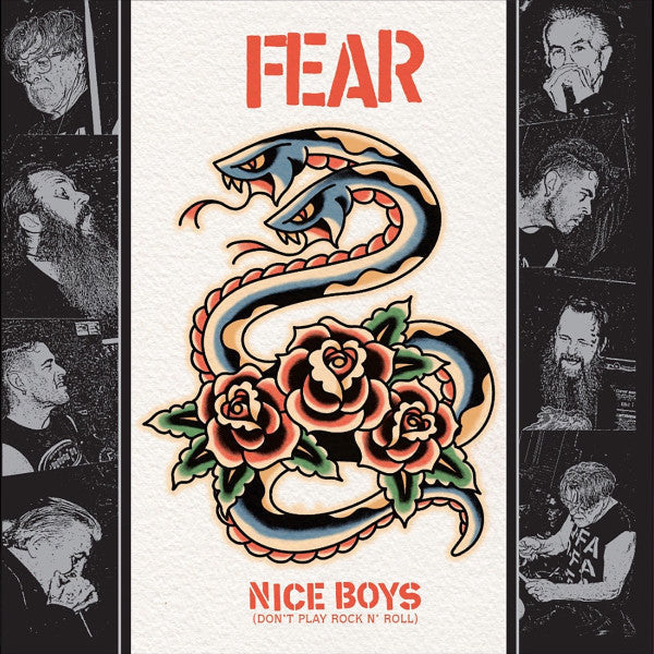 CD cover for Fear’s “Nice Boys” featuring a snake and roses.