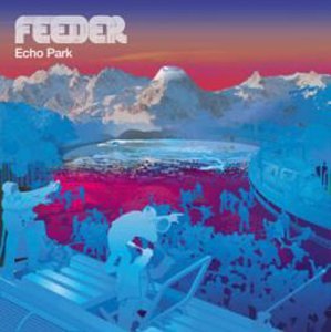 CD cover for Feeder’s “Echo Park” with mountains and silhouetted figures.