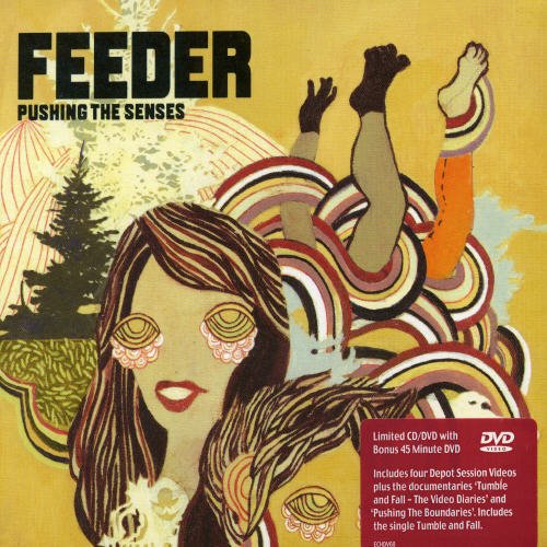 Album cover for Feeder’s “Pushing The Senses” featuring surreal illustration.