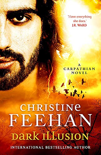 Book cover: "Dark Illusion" with a man's face and stormy background.