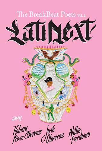 Book cover: "The BreakBeat Poets Vol. 4: LatiNext" with ornate vase illustration.