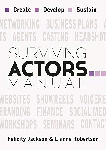 Book cover: “Surviving Actors Manual” with text about acting careers.