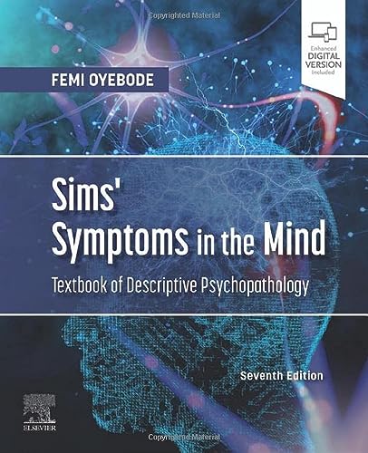 Book cover: “Sims’ Symptoms in the Mind,” seventh edition, with brain imagery.