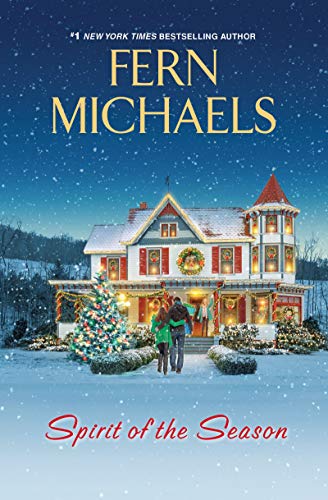 Book cover: Snowy Victorian house with a couple, Christmas tree.