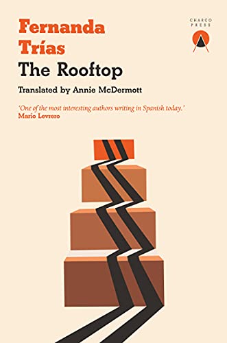 Book cover for The Rooftop by Fernanda Trías featuring a stacked geometric block design.