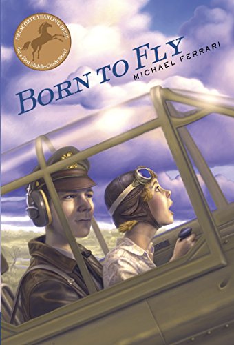 Book cover: two young pilots in an open-cockpit biplane, clouds.