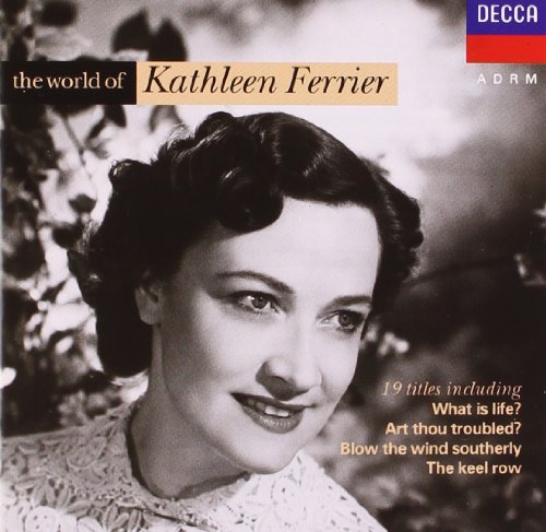 Black and white portrait of singer Kathleen Ferrier on a CD cover.