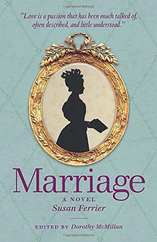 Book cover: ornate oval portrait with silhouette and title "Marriage.
