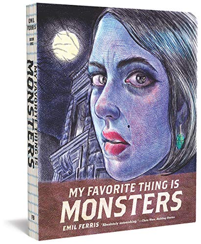 Book cover: blue-toned portrait of a woman with a moonlit cityscape.