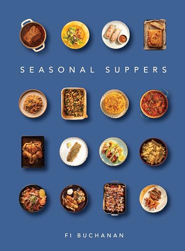Cookbook cover displaying a grid of colorful prepared food dishes.