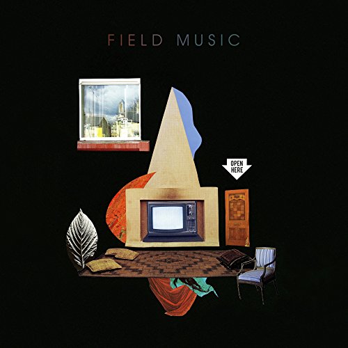 Album cover for Field Music’s “Open Here” featuring collage of domestic objects.