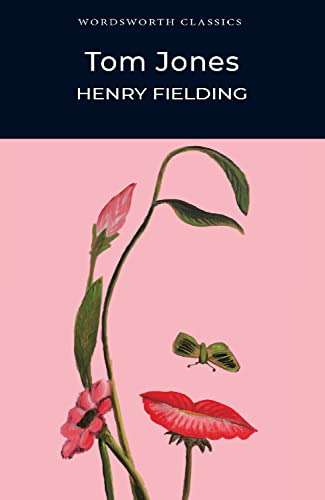 Book cover for Tom Jones by Henry Fielding featuring floral art forming a face.