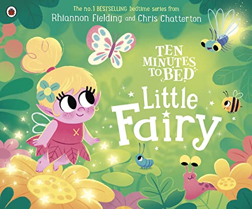 Book cover with a cartoon fairy surrounded by flowers and insects.
