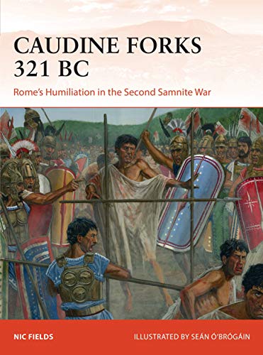 Book cover showing Roman soldiers captured and surrounded by armed warriors with shields.