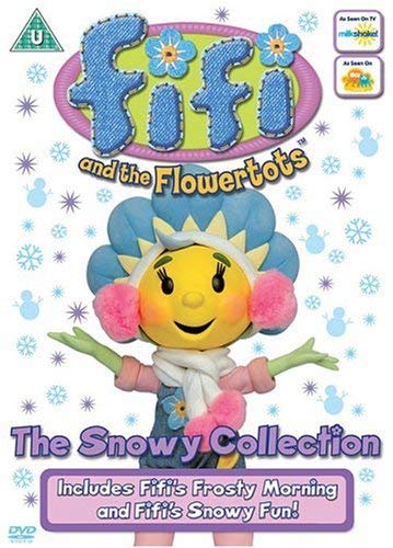 “Fifi and the Flowertots” DVD cover with a smiling flower character in snow.