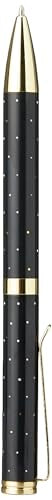 Black and gold Filofax ballpoint pen with a pointed tip.