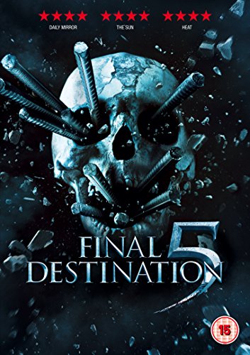 Final Destination 5" DVD cover with a skull pierced by metal spikes.