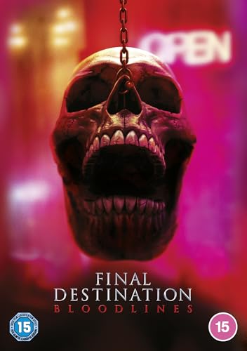 DVD cover for “Final Destination Bloodlines” featuring a skull and red lighting.