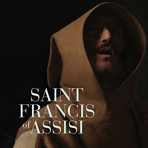 Close-up of Saint Francis of Assisi in a brown hooded robe.