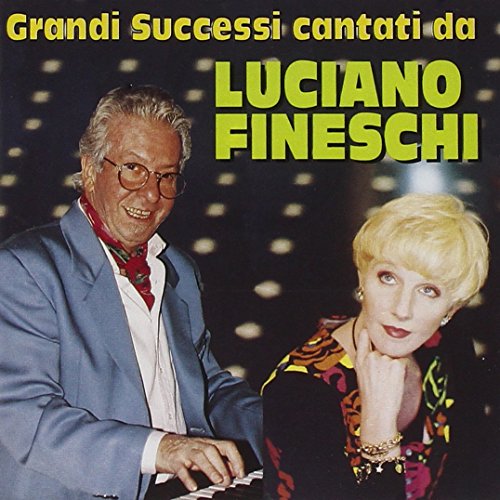 CD cover featuring Luciano Fineschi and a woman, with piano keys.