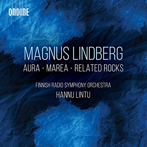"CD cover with blue abstract background and white text listing the artist and compositions."