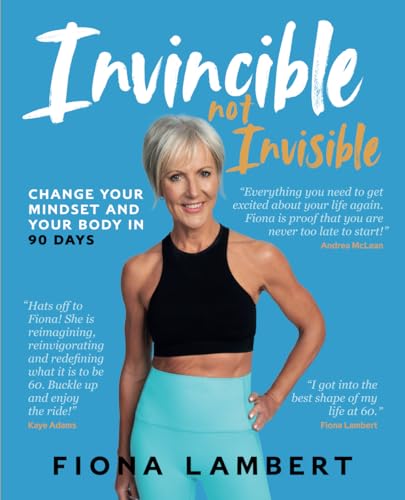 Book cover: woman in activewear, title “Invincible not Invisible” in white and orange.