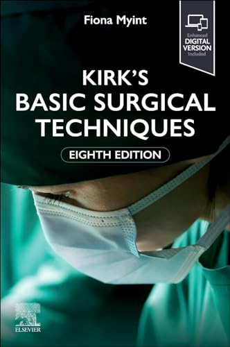 Book cover of Kirk's Basic Surgical Techniques showing a surgeon wearing a mask.