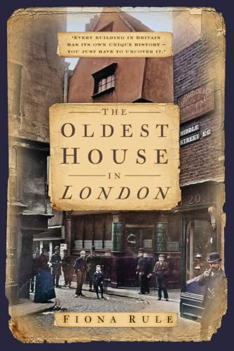 Book cover featuring a historic London street scene and an old house.