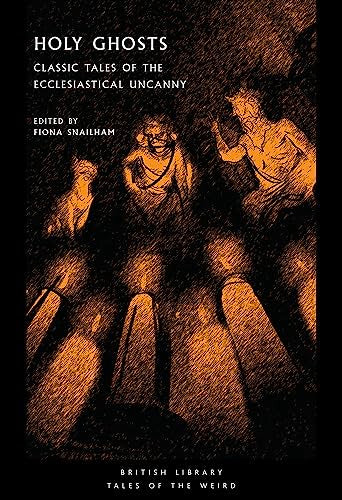 Book cover: "Holy Ghosts" with sketched figures in a dark, textured style.