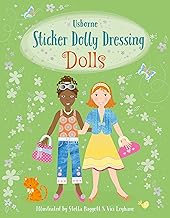 Book cover featuring two illustrated girls and sticker-dressing theme.