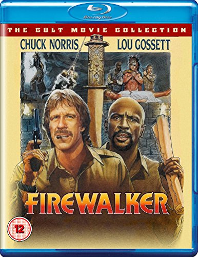 Firewalker" Blu-ray cover featuring Chuck Norris and Lou Gossett, with action imagery.
