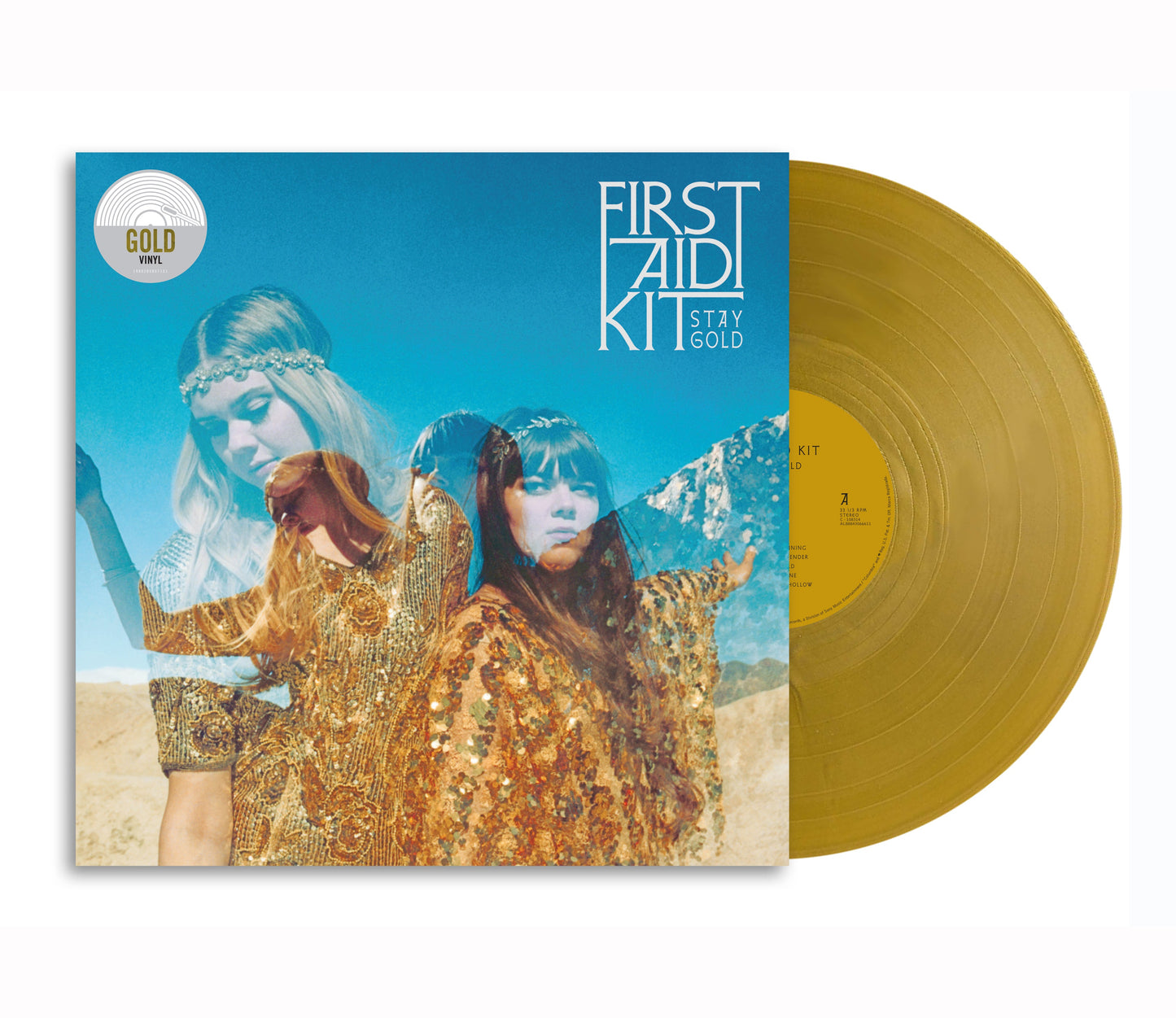 First Aid Kit “Stay Gold” gold vinyl record with album cover.