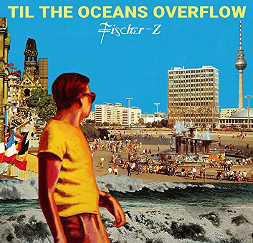 Album cover: man in orange facing Berlin skyline and ocean waves.
