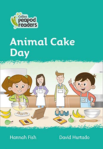 Book cover: children baking with animals, titled "Animal Cake Day".