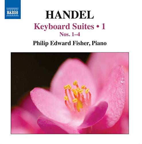 CD cover of "Handel: Keyboard Suites 1-4" with a close-up of a pink flower.