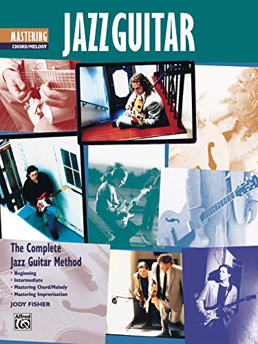 Book cover for Mastering Jazz Guitar featuring a collage of musicians playing guitars.