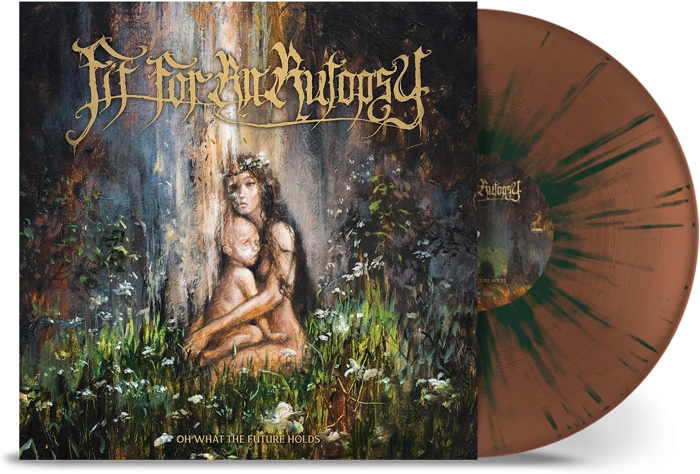 Album cover art showing a mother and child with a brown and green vinyl.