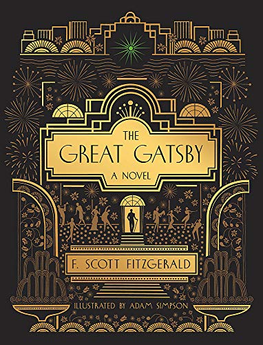 Gold Art Deco cover of "The Great Gatsby" by F. Scott Fitzgerald.