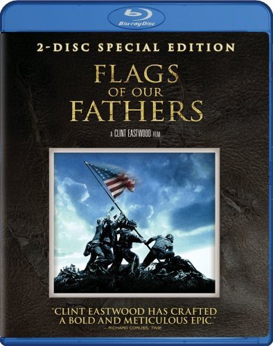 Flags of Our Fathers" Blu-ray cover featuring soldiers raising the American flag.