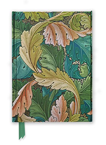 Closed journal with ornate William Morris acanthus leaf design.
