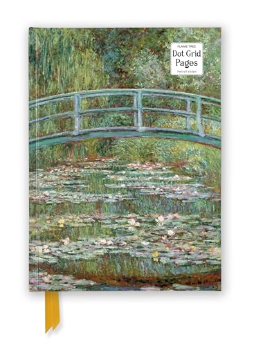 Monet’s “Bridge over a Pond of Water Lilies” painting on a journal.