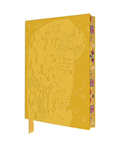 Yellow notebook featuring Klimt’s “The Kiss” embossed on the cover.