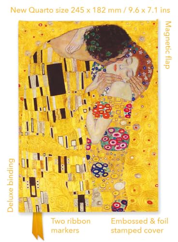 Klimt’s “The Kiss” painting on a gold, foiled journal cover.