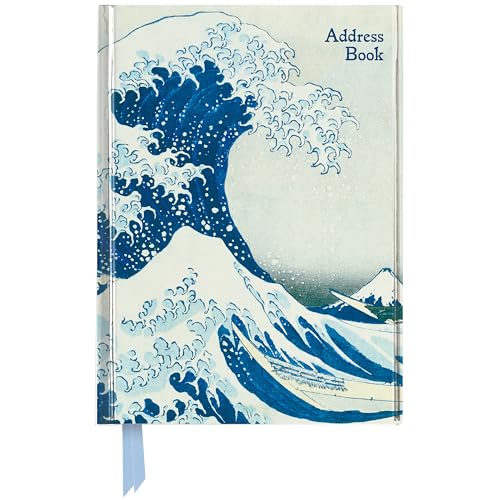 Address book with a reproduction of Hokusai’s “The Great Wave” artwork.