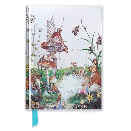 A pocket journal cover featuring a whimsical illustration of fairies, mushrooms, and a rabbit.