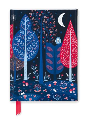 Foiled journal cover with illustrated forest scene, trees, and animals.